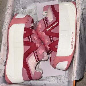 Naked Wolfe Pink Platform Sneakers